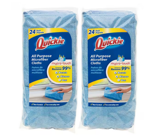 14 in. x 14 in. Microfiber Towels (2 x 24-Pack)
