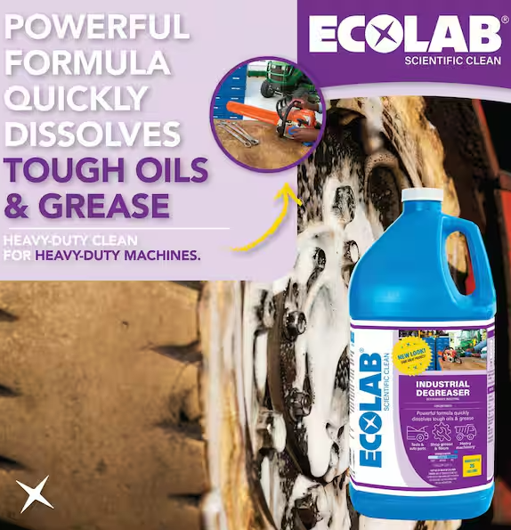ECOLAB 1 Gal. Professional Strength Industrial Degreaser, Attacks Grease, Buildup and Stains