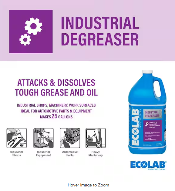 ECOLAB 1 Gal. Professional Strength Industrial Degreaser, Attacks Grease, Buildup and Stains