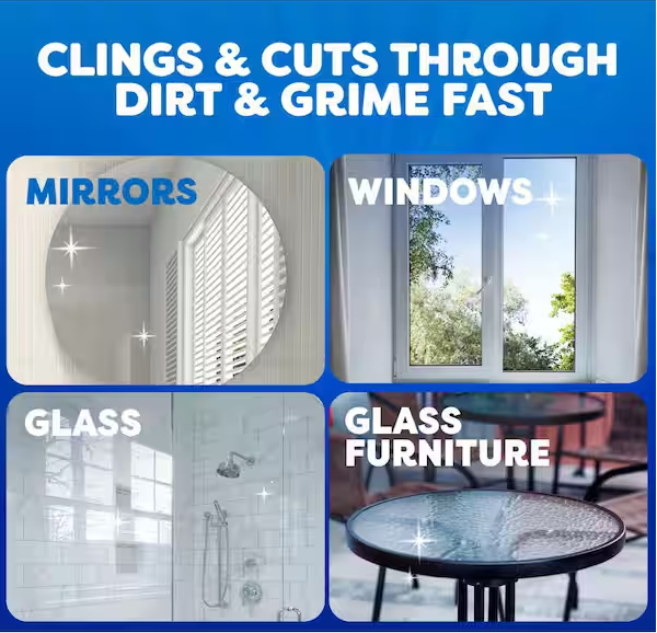 19 oz. Glass Cleaner Fast Shine Foam, Rainshower Scent