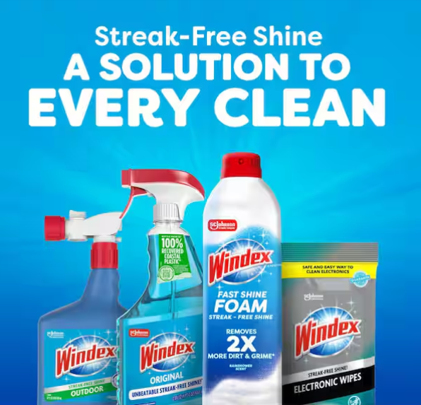 19 oz. Glass Cleaner Fast Shine Foam, Rainshower Scent