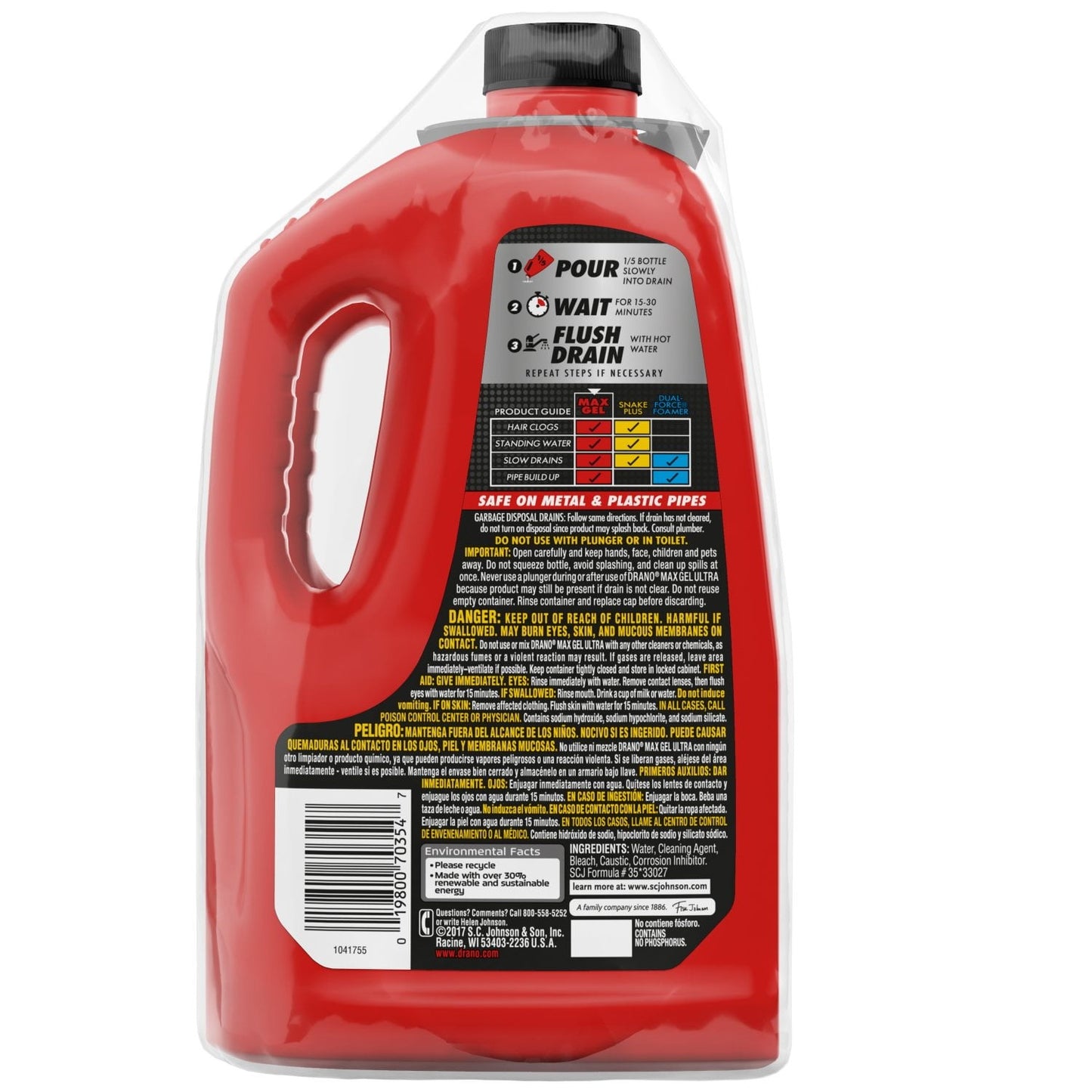 Drano Max Ultra Gel Drain Opener, 2 pk, 160 fl oz