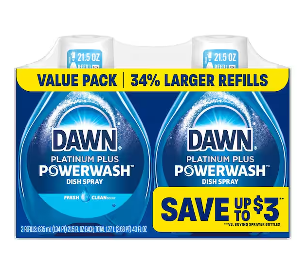 21.5 oz. Platinum Powerwash Spray Fresh Scent Hand Dish Soap Refill (2-Pack)