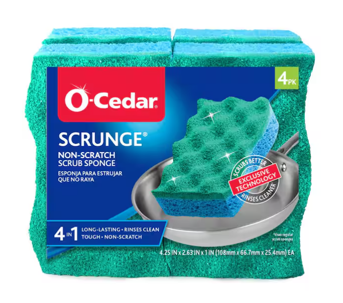 Scrunge Multi-Use No Scratch Sponge (4 Sponges)