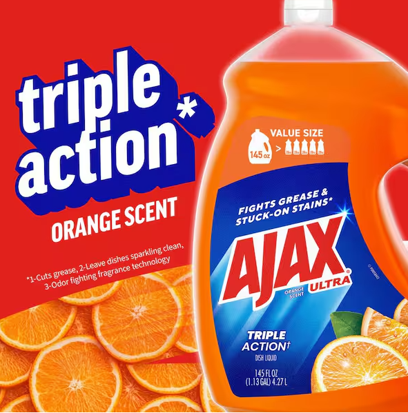 Ultra Triple Action 145 oz. Orange Liquid Dish Soap