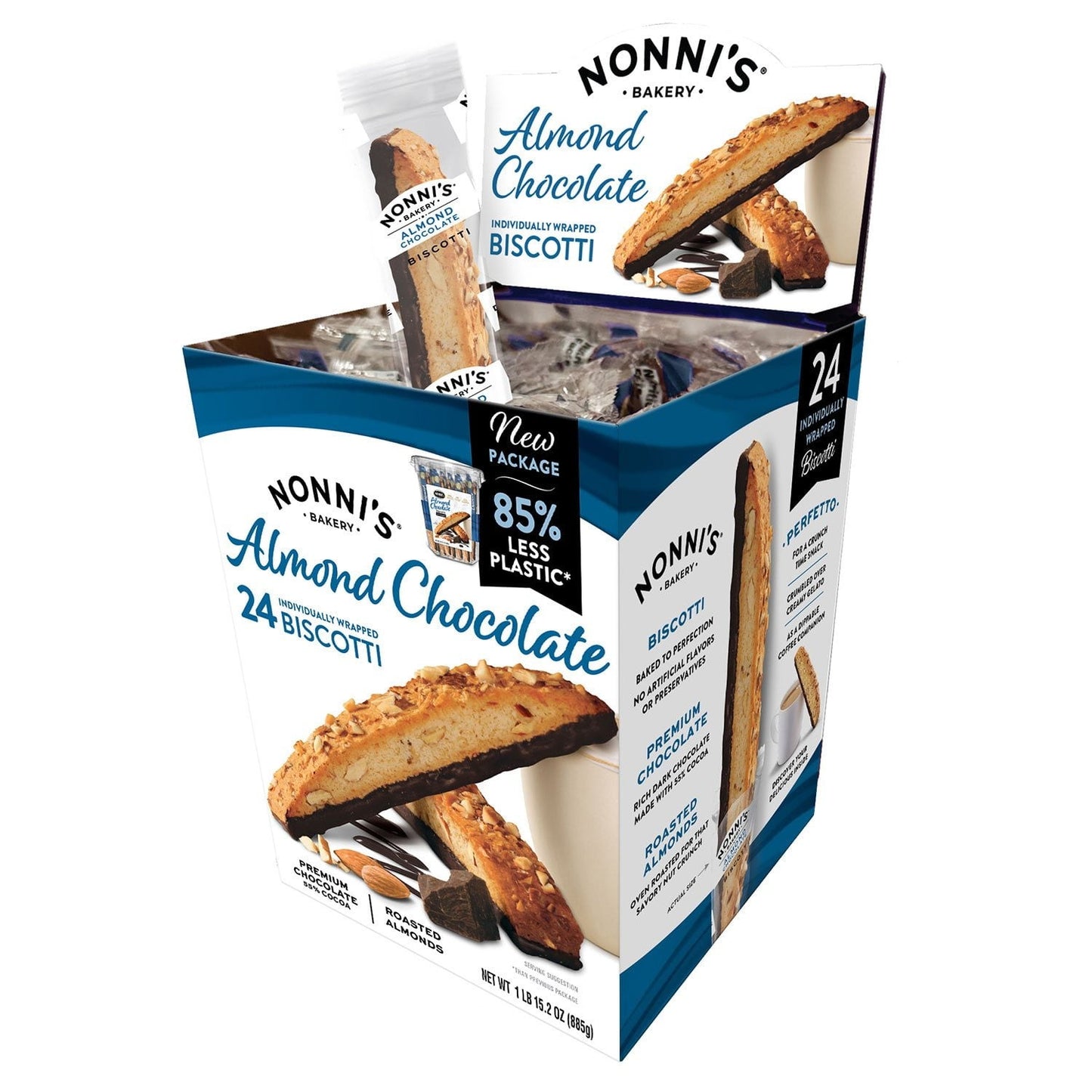 Nonni’s Almond Chocolate Biscotti – 24 Individually Wrapped Cookies