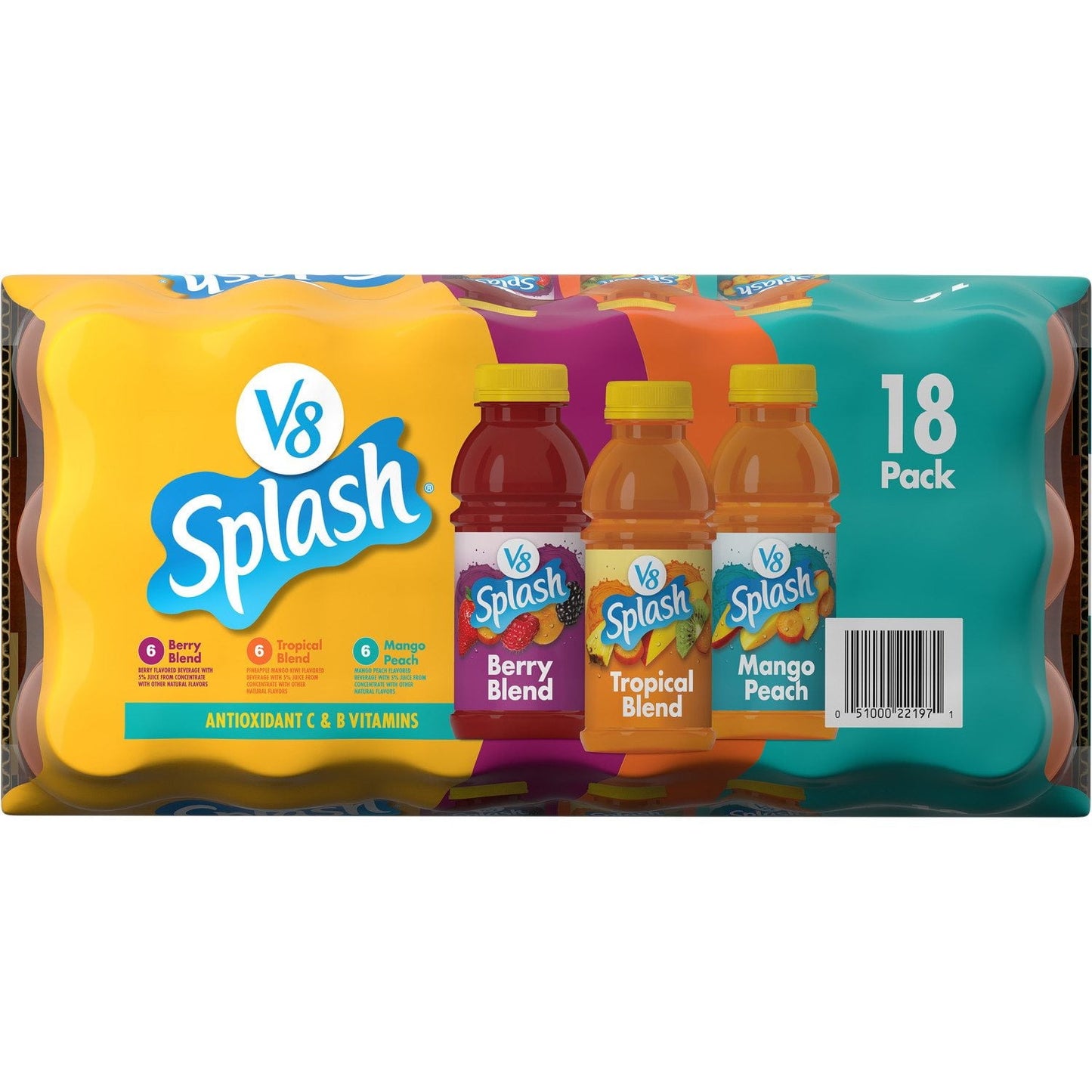V8 Splash Variety Pack Juice Drinks – 18 Cans (12 fl oz Each)