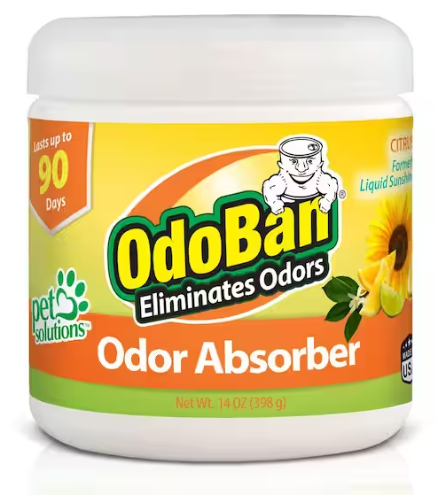 OdoBan 14 oz. Citrus Solid Odor Absorber, Odor Eliminator for Smoke Odor & Musty Smell in Home, Bathroom, Kitchen, Pet Areas