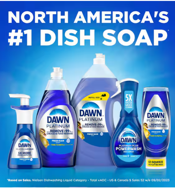 Platinum Fresh Rain Scent Liquid Dish Soap