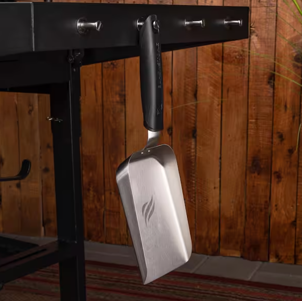 Black/Grey Stainless Steel Griddle Scoop Cooking Accessory