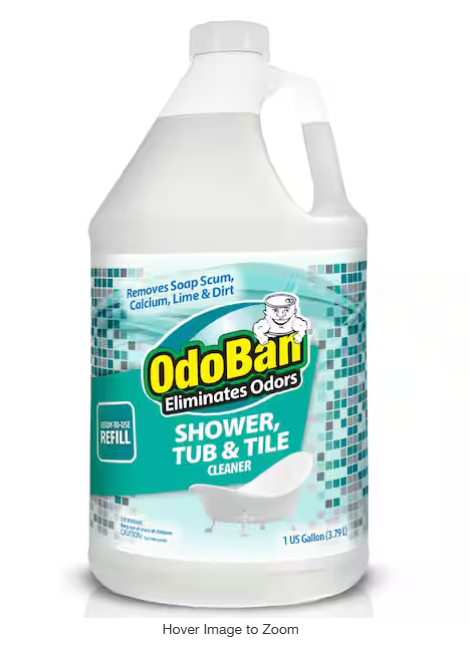 OdoBan 1 Gal. Shower, Tub and Tile Cleaner Refill (Ready-To-Use), Powerful Foaming Bathroom Cleaner