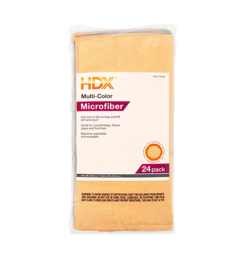 16 in. x 16 in. Multi-Purpose Microfiber Towel (24-Pack)