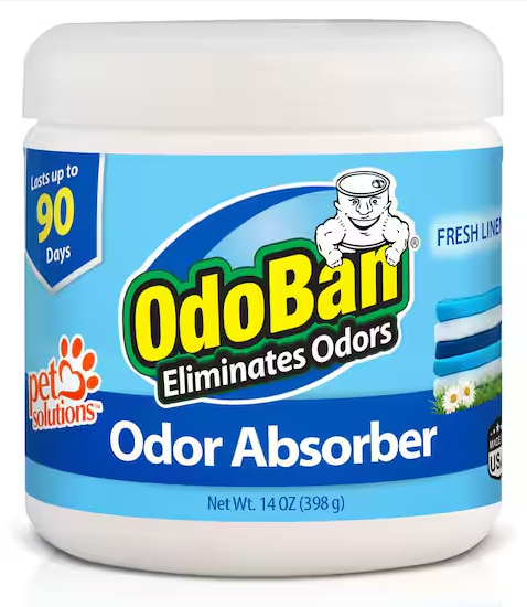 OdoBan 14 oz. Fresh Linen Solid Odor Absorber, Odor Eliminator for Smoke Odor & Musty Smell in Home, Bathroom, Pet Areas
