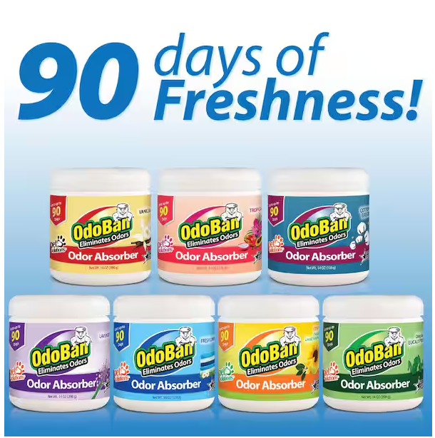 OdoBan 14 oz. Fresh Linen Solid Odor Absorber, Odor Eliminator for Smoke Odor & Musty Smell in Home, Bathroom, Pet Areas