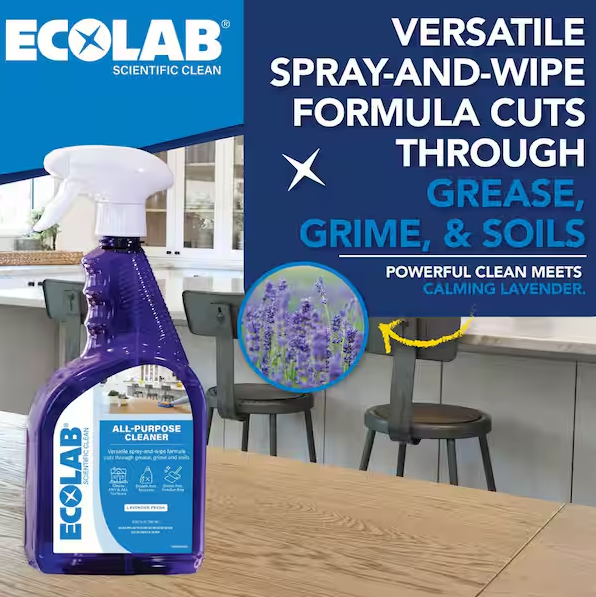32 oz. Lavender Scented Professional-Strength All-Purpose Cleaner Spray, Degreases, Streak Free, Ready to Use
