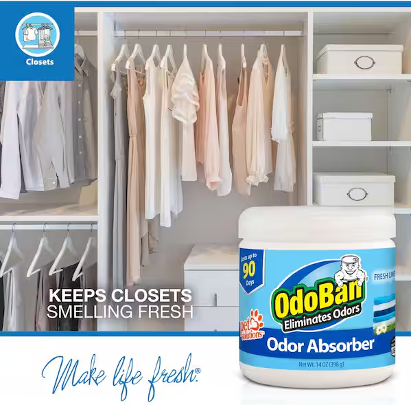 OdoBan 14 oz. Fresh Linen Solid Odor Absorber, Odor Eliminator for Smoke Odor & Musty Smell in Home, Bathroom, Pet Areas