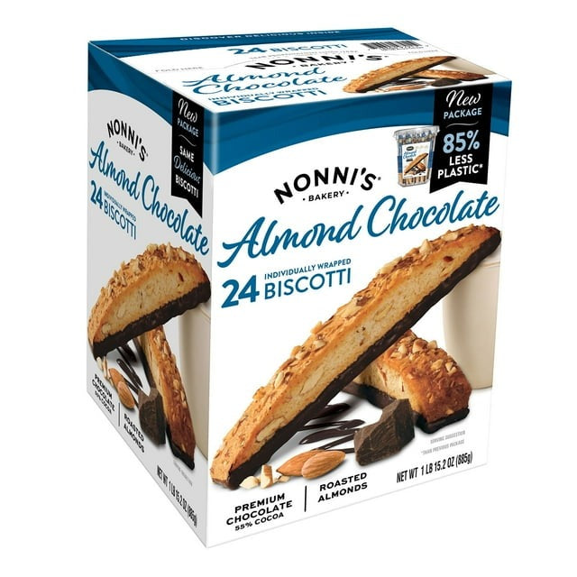 Nonni’s Almond Chocolate Biscotti – 24 Individually Wrapped Cookies