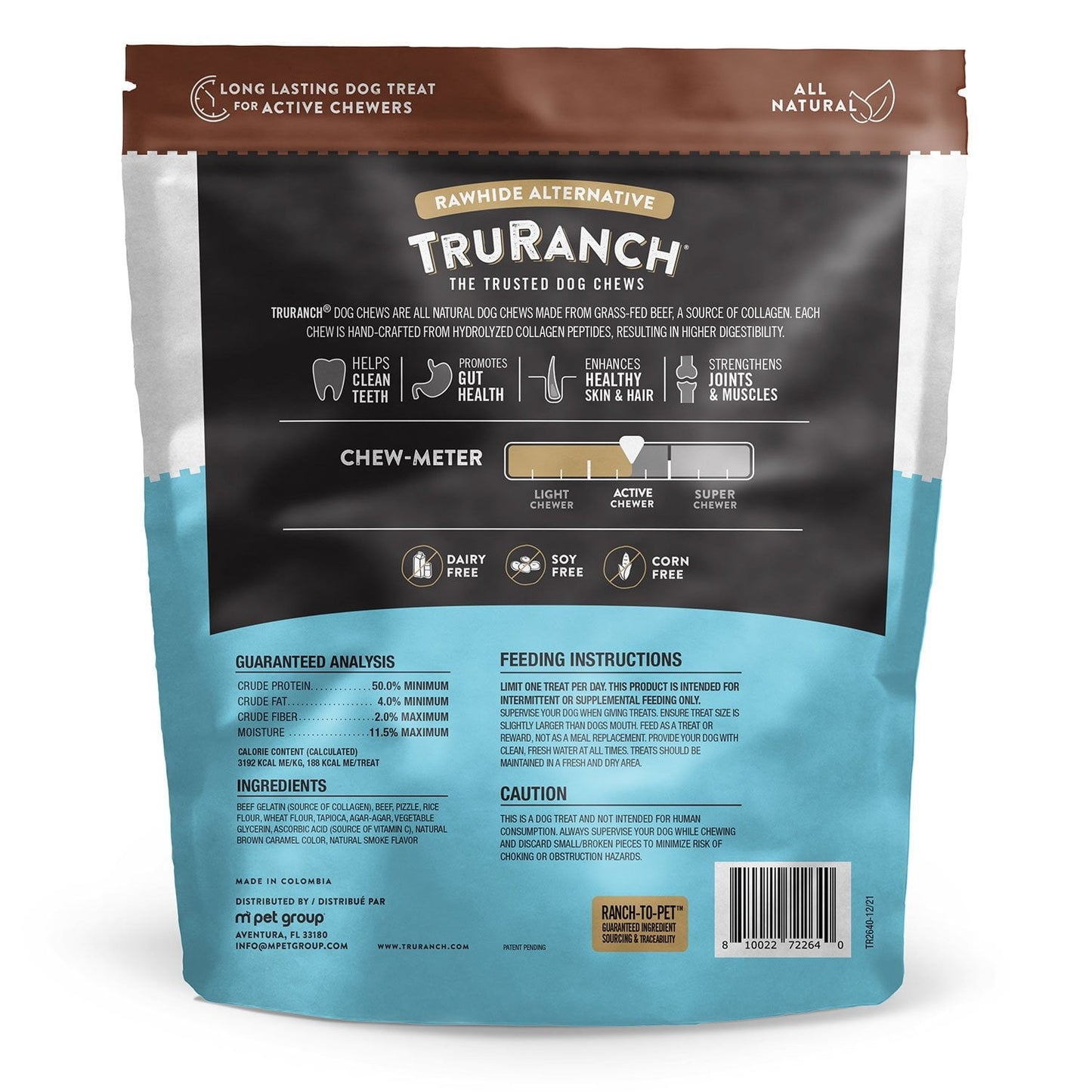 TruRanch Bully-Flavored Collagen Rolls for Dogs – Medium 6" Chews