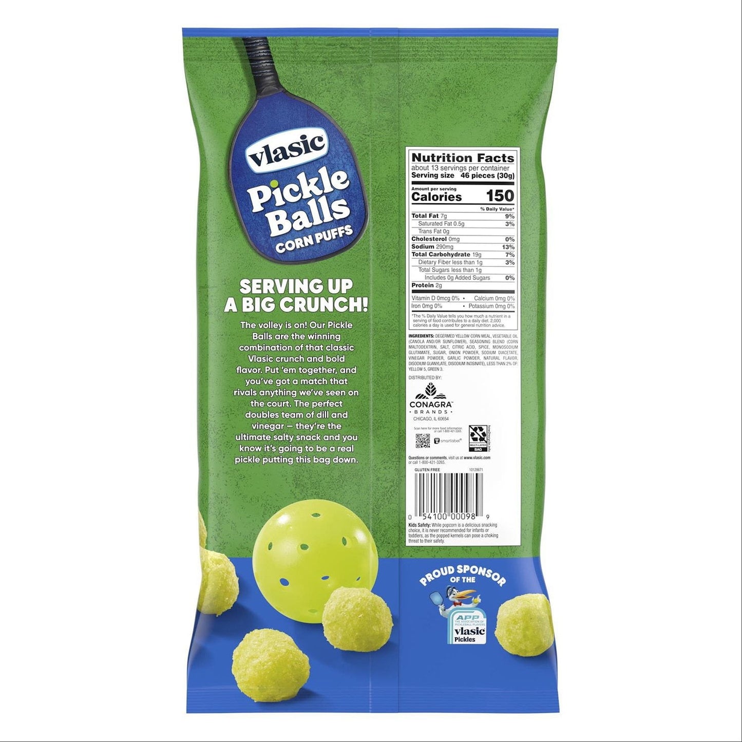 Vlasic Pickle Balls Dill Pickle Flavored Corn Puffs