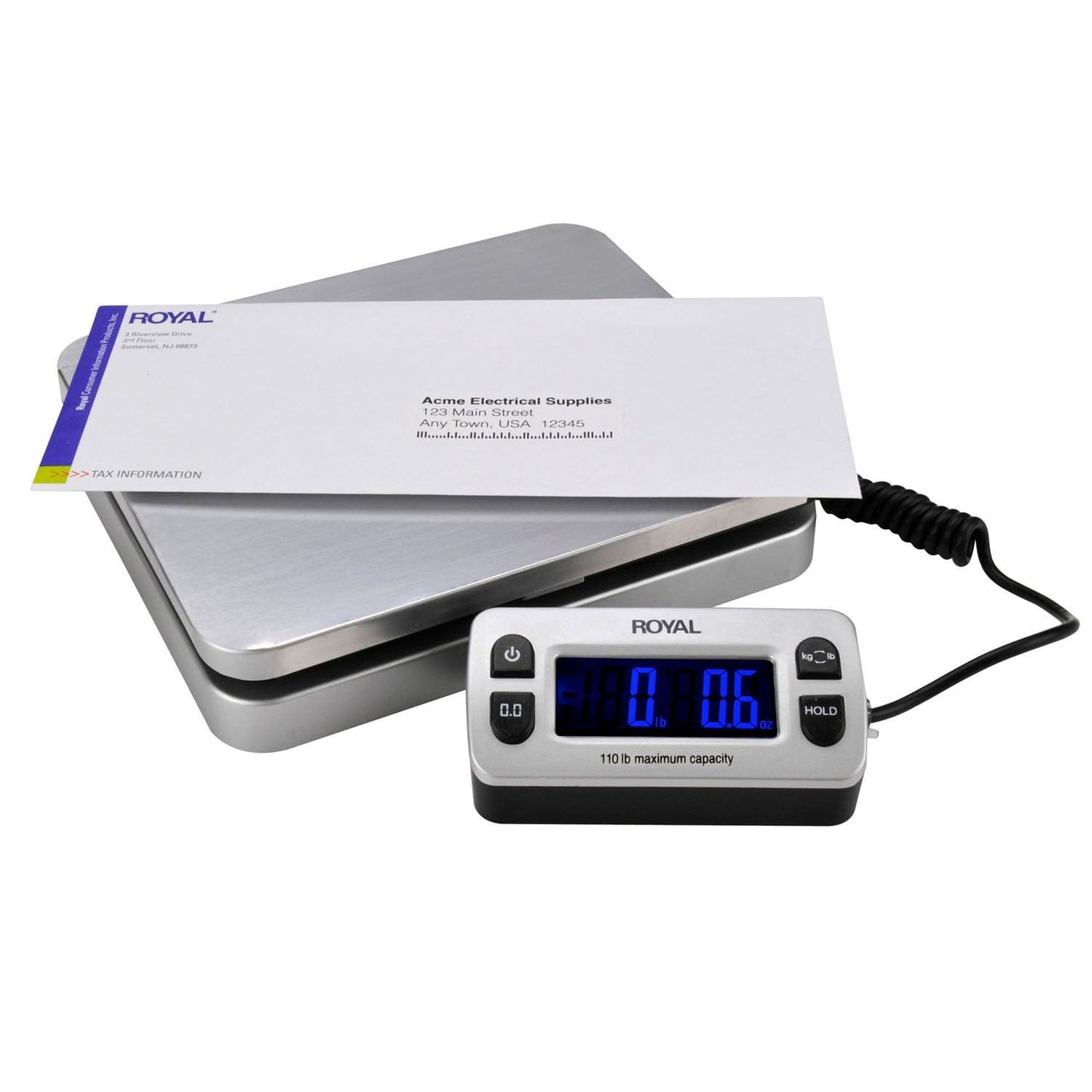Royal DG110 Digital Shipping & Postal Scale with Wired Remote – 110 lb Capacity