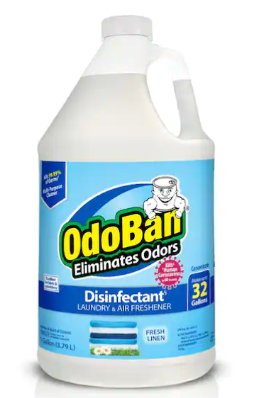 OdoBan 1 Gal. Fresh Linen Disinfectant and Odor Eliminator, Fabric Freshener, Mold Control, Multi-Purpose Cleaner Concentrate
