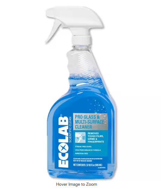 32 oz. Ammonia-Free Pro Glass Cleaner and Multi-Surface Cleaner Spray Bottle for Windows and Mirrors