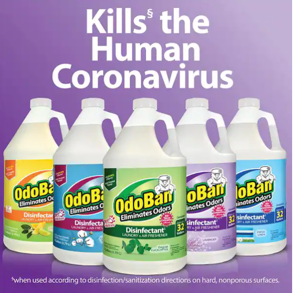 OdoBan 1 Gal. Fresh Linen Disinfectant and Odor Eliminator, Fabric Freshener, Mold Control, Multi-Purpose Cleaner Concentrate