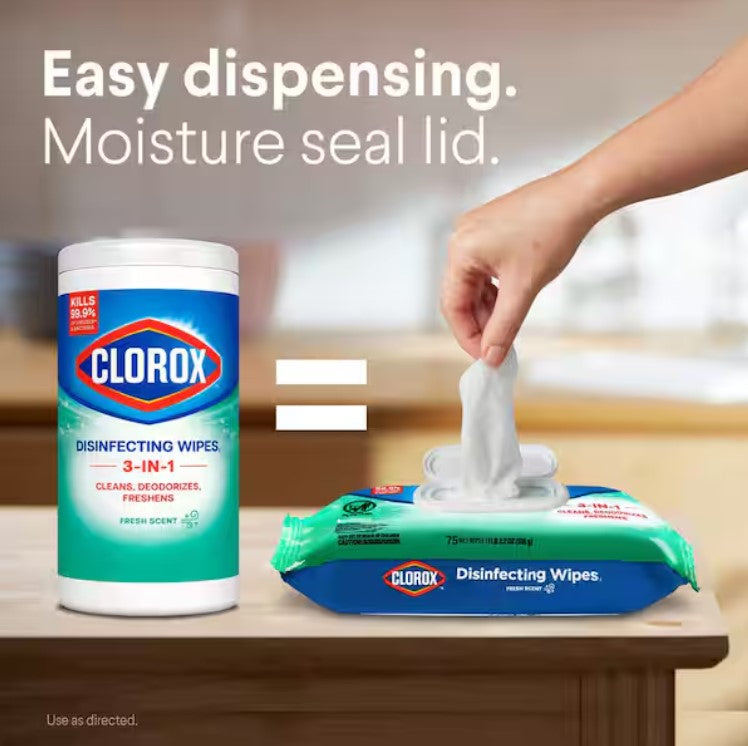 75-Count Fresh Scent Bleach Free Disinfecting Cleaning Wipes