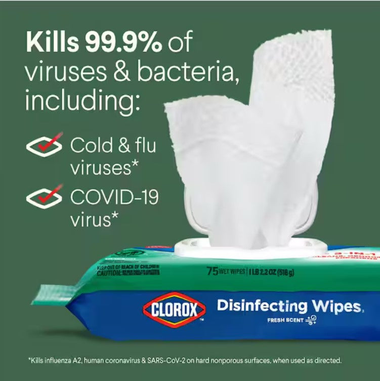 75-Count Fresh Scent Bleach Free Disinfecting Cleaning Wipes