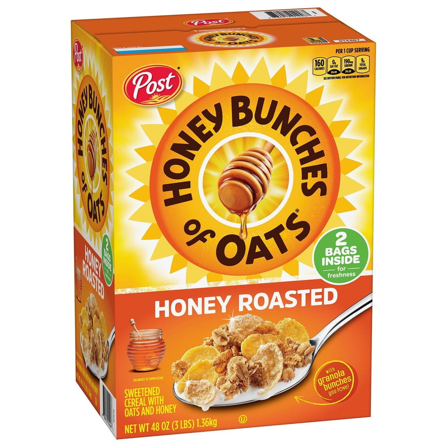 Post Honey Bunches of Oats Honey Roasted Cereal – 48 oz