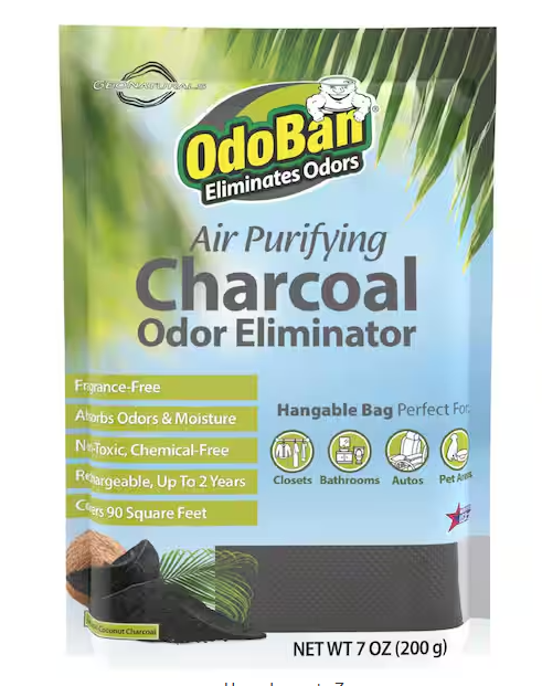 7 oz. Charcoal Odor Eliminator, Air Purifying Natural Non-Toxic Odor Remover & Moisture Absorber Bag for Car & Home