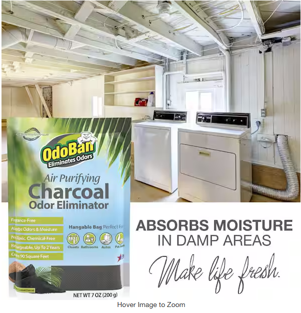 7 oz. Charcoal Odor Eliminator, Air Purifying Natural Non-Toxic Odor Remover & Moisture Absorber Bag for Car & Home