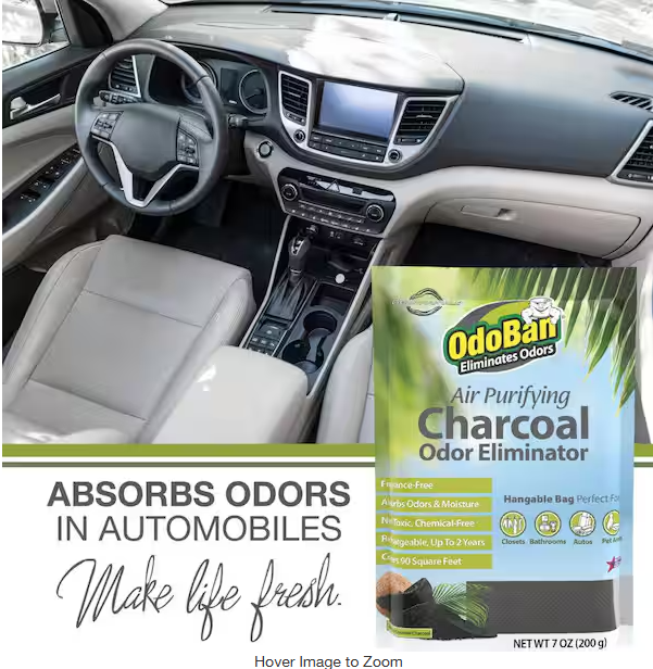 7 oz. Charcoal Odor Eliminator, Air Purifying Natural Non-Toxic Odor Remover & Moisture Absorber Bag for Car & Home