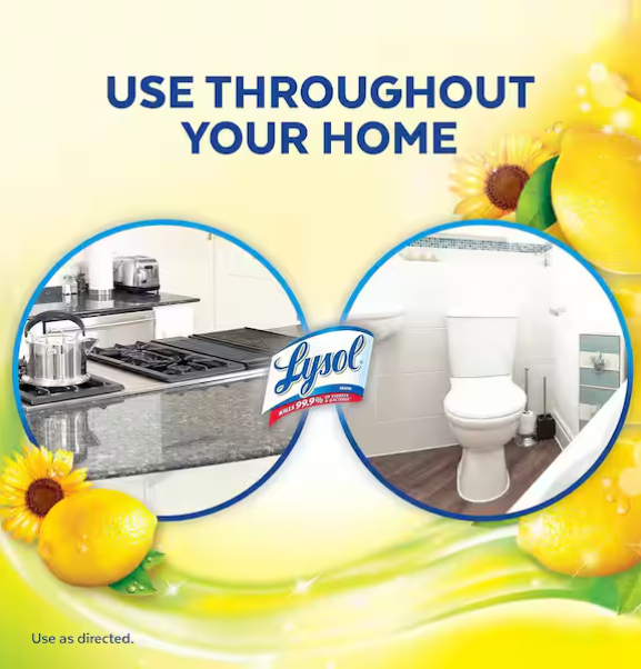 Multi-Surface Cleaner, Sanitizing & Disinfecting, to Clean & Deodorize, Sparkling Lemon & Sunflower, 144 oz