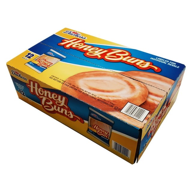 Duchess Honey Buns – Individually Wrapped Sweet Pastries, Pack of 12