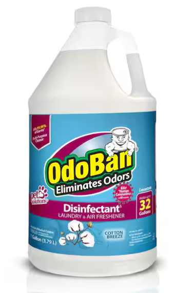 OdoBan 1 Gal. Cotton Breeze Disinfectant and Odor Eliminator, Fabric Freshener, Mold Control, Multi-Purpose Cleaner Concentrate