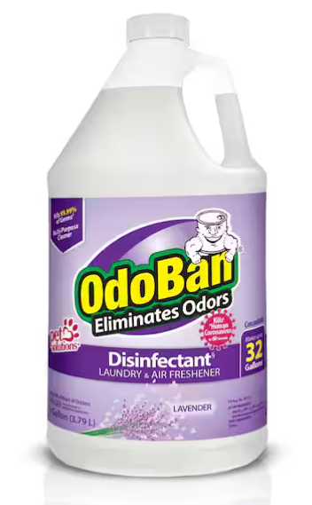 OdoBan 1 Gal. Lavender Disinfectant and Odor Eliminator, Fabric Freshener, Mold Control, Multi-Purpose Cleaner Concentrate