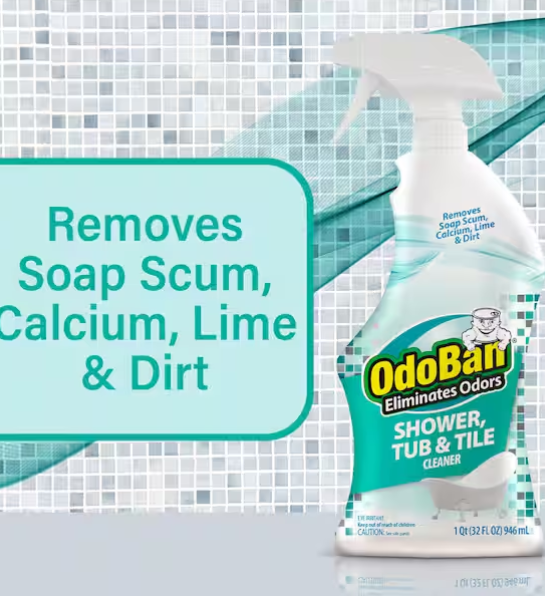 OdoBan 32 oz. Shower, Tub and Tile Cleaner, Powerful Foaming Bathroom Cleaner for Hard Water Stains, Soap Scum, Calcium