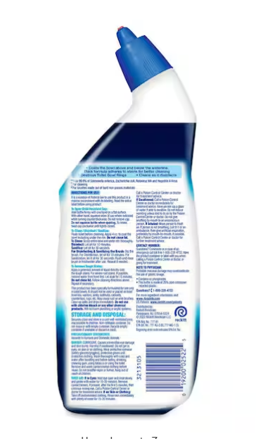 Lysol Power Atlantic Fresh Scent Toilet Bowl Cleaner Gel, for Cleaning and Disinfecting, Stain Removal, 24 oz. (2-Pack)