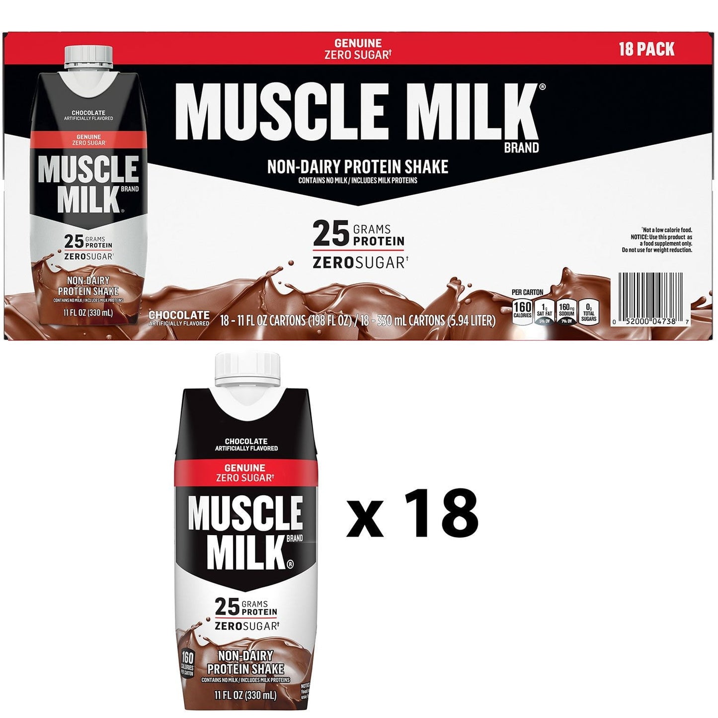Muscle Milk Genuine Protein Shake – Chocolate, 11 oz