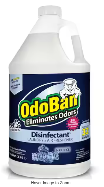 OdoBan 1 Gal. Night Ice Disinfectant and Odor Eliminator, Fabric Freshener, Mold Control, Multi-Purpose Cleaner Concentrate