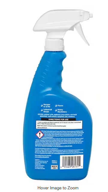 ECOLAB 32 oz. Heavy Duty Citrus Degreaser Concentrate Cleaner, Attacks Grease and Grime