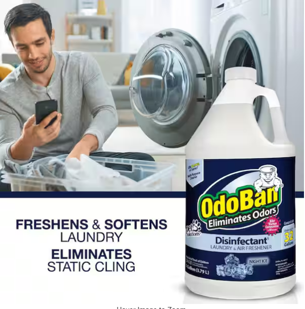 OdoBan 1 Gal. Night Ice Disinfectant and Odor Eliminator, Fabric Freshener, Mold Control, Multi-Purpose Cleaner Concentrate