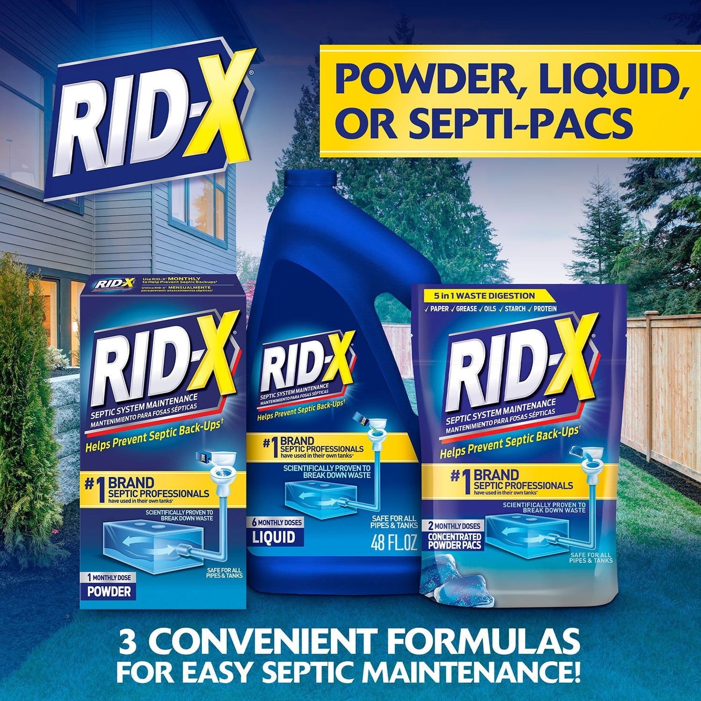 RID-X Septic Tank Treatment Powder, 49 oz