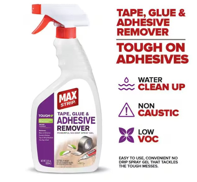 Max Strip Tape, Glue & Adhesive Remover – 22 oz Spray Gel (ESA-567)