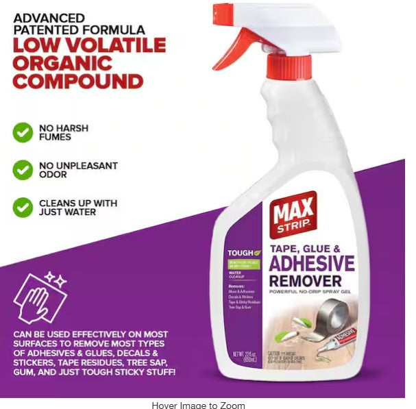 Max Strip Tape, Glue & Adhesive Remover – 22 oz Spray Gel (ESA-567)