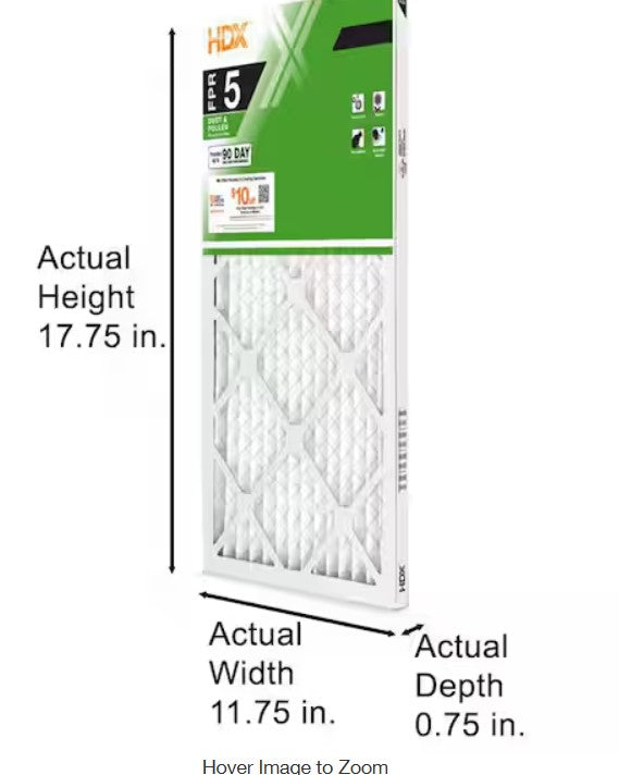HDX 12 in. x 18 in. x 1 in. Standard Pleated Air Filter FPR 5, MERV 8