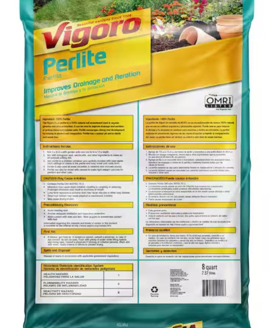 Vigoro Organic Perlite Soil Amendment 8 Qt
