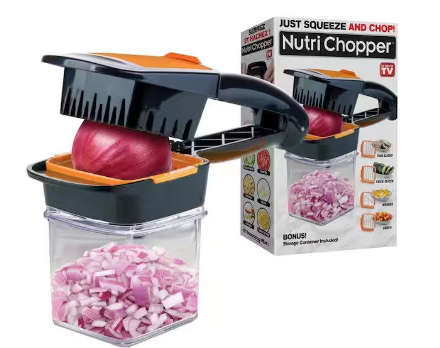 5-in-1 Vegetable Chopper & Slicer Compact Manual Kitchen Cutter with Container