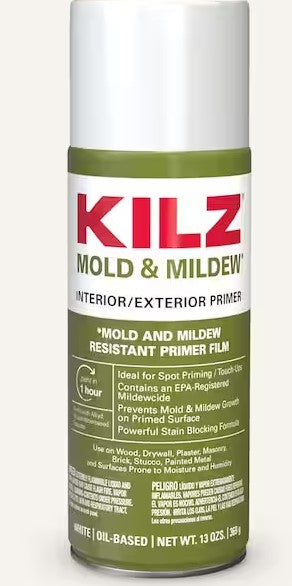 KILZ Mold & Mildew Primer Sealer Stain Blocker Spray – 13 oz White